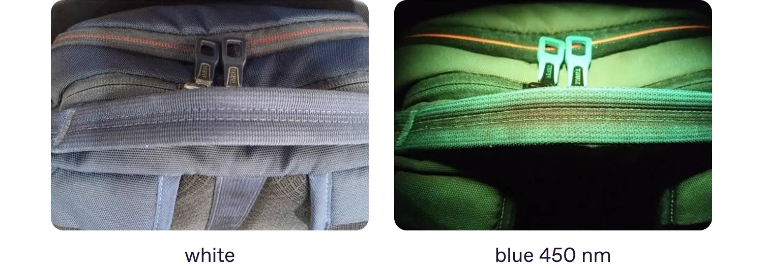 Latent sweat and fat traces in the blue spectral range